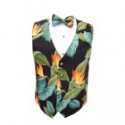 Hawaiian Bird of Paradise II Tuxedo Vest and Bow Tie Set
